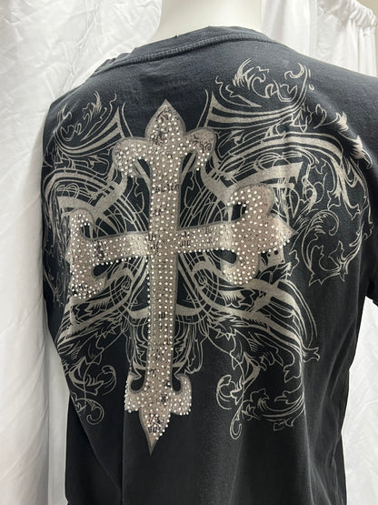 XL - Affliction Y2K Gothic Rhinestone Graphic Tee