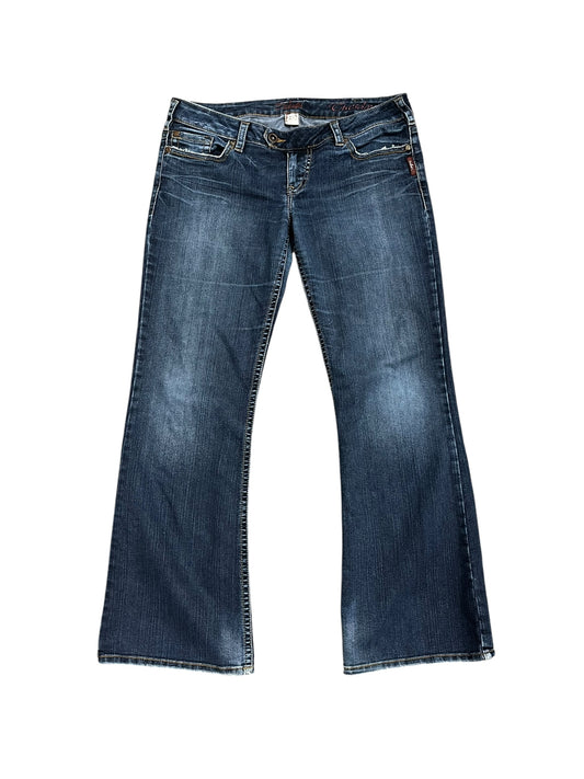 34" - Silver Y2K Low Rise Flared Jeans