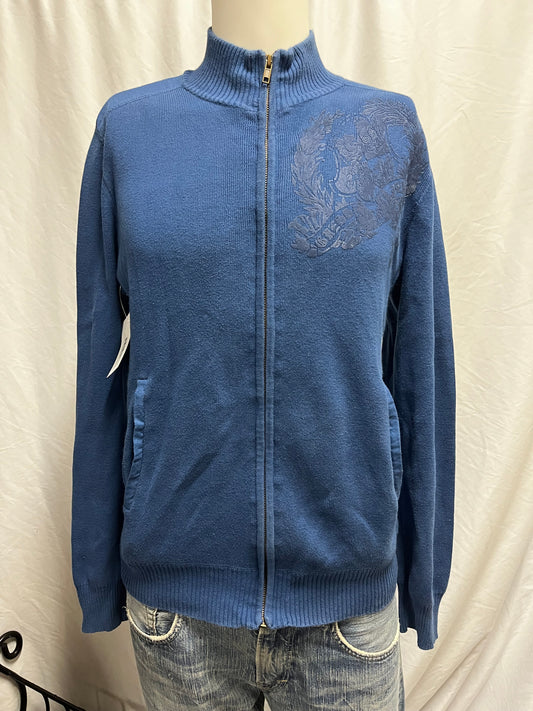 S - Guess Y2K Gothic Graphic Zip Sweater