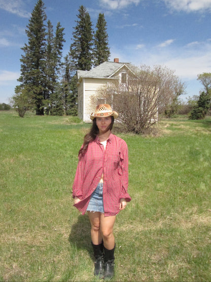 L/XL - Wrangler Riata Red Plaid Button Up