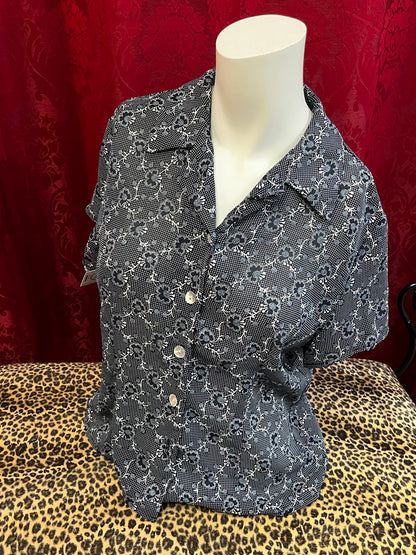 M - Fred David 90s Patterned Blouse