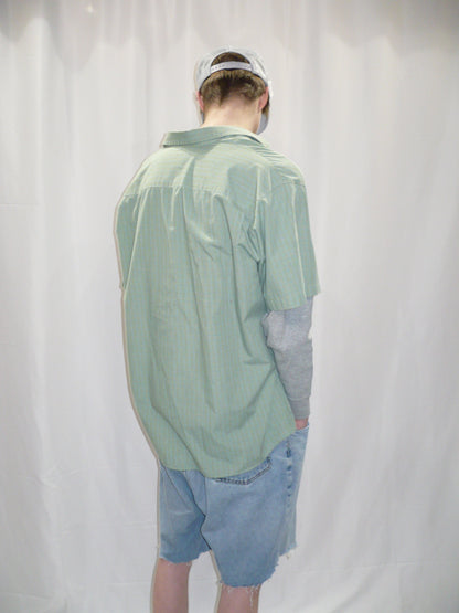 Hunt Club Green Plaid Short Sleeve Button Down