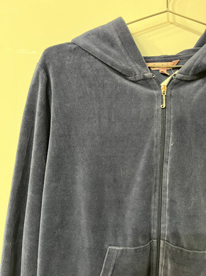 Juicy Couture Y2K Blue Velour Zip Hoodie