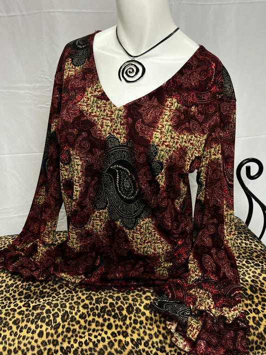 Belle Sleeve 00s Paisley Mesh Top