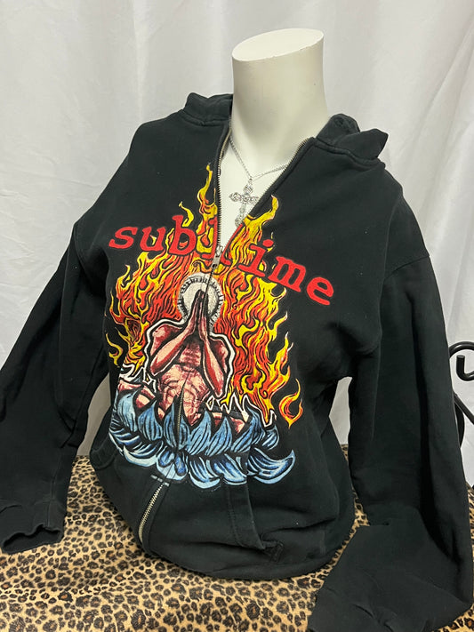 S - Sublime 2000s Graphic Band Zip Hoodie