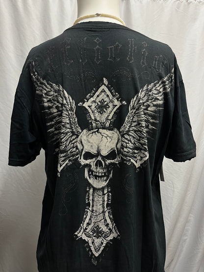 XL - Affliction Y2K Skull Double Sided Graphic Tee