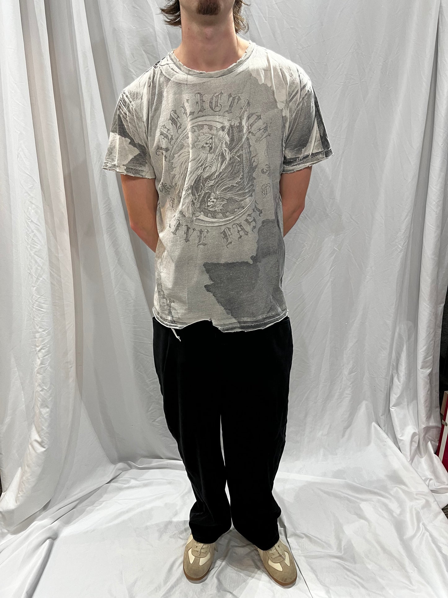 XXL - Affliction 2000s Skull Graphic Distressed Tee