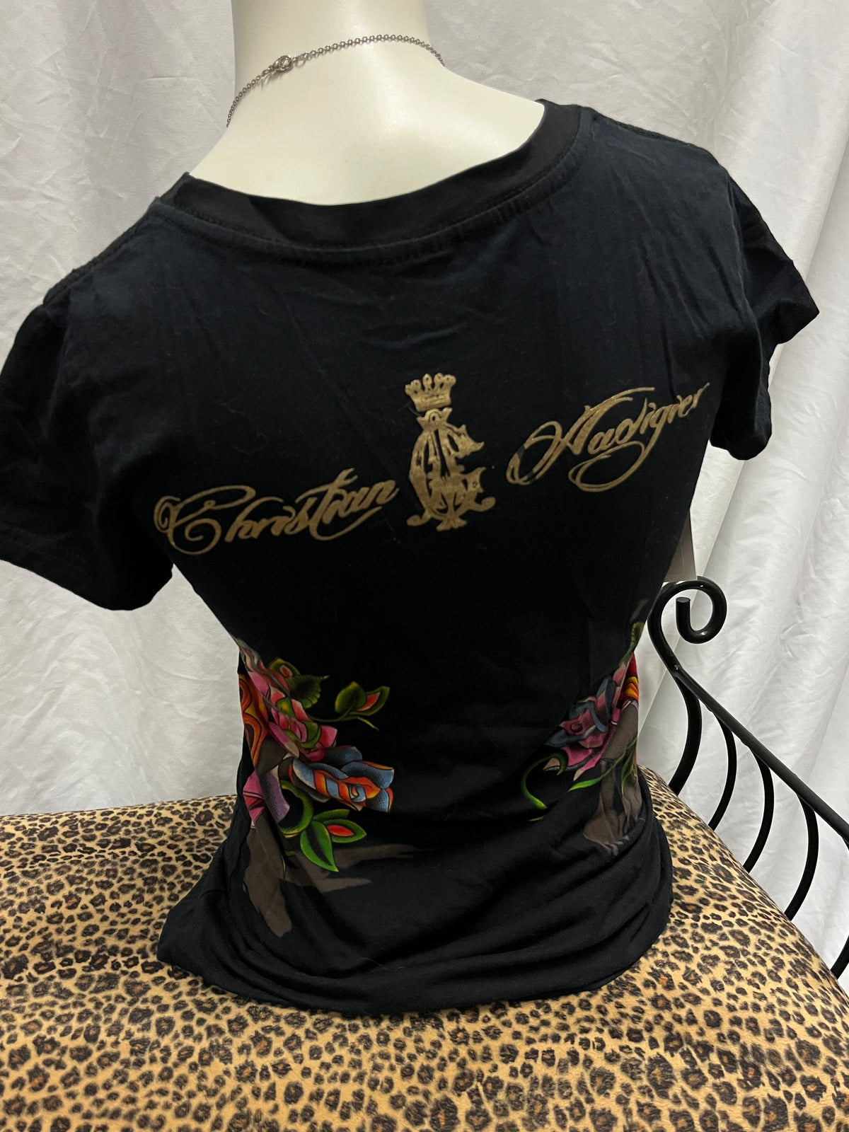 XS/S - Christian Audigier Y2K Rhinestone Tattoo Top