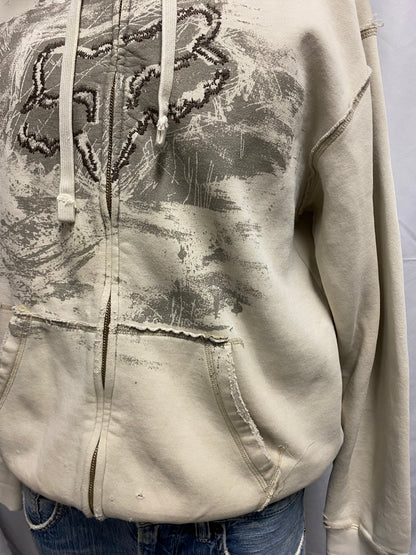 L - FOX Racing Y2K Cream Logo Zip Hoodie