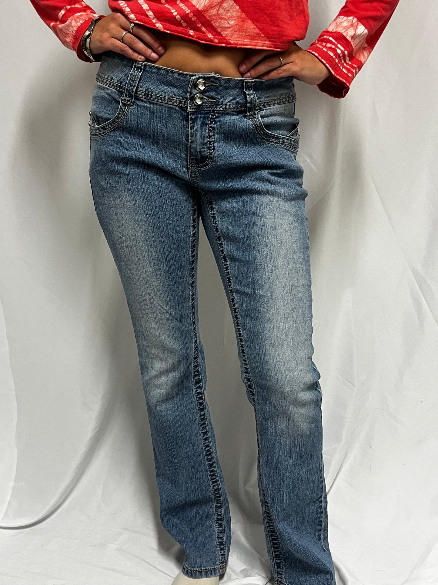 30" - Roz & Ali Y2K Diamond Detail Bootcut Jeans
