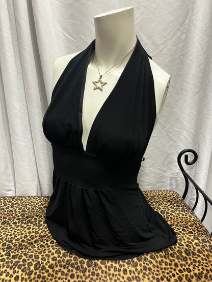 S - Le Chateau Y2K Black Halter Top