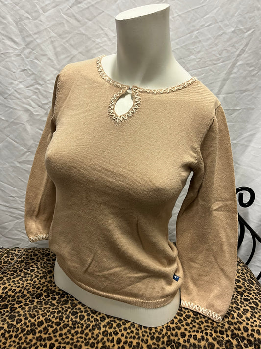 S - Higher State 90s Knit Keyhole Blouse