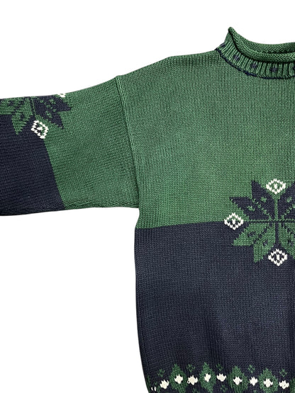 L - GAP Fair Isle 90s Heavy Cotton Knit Sweater