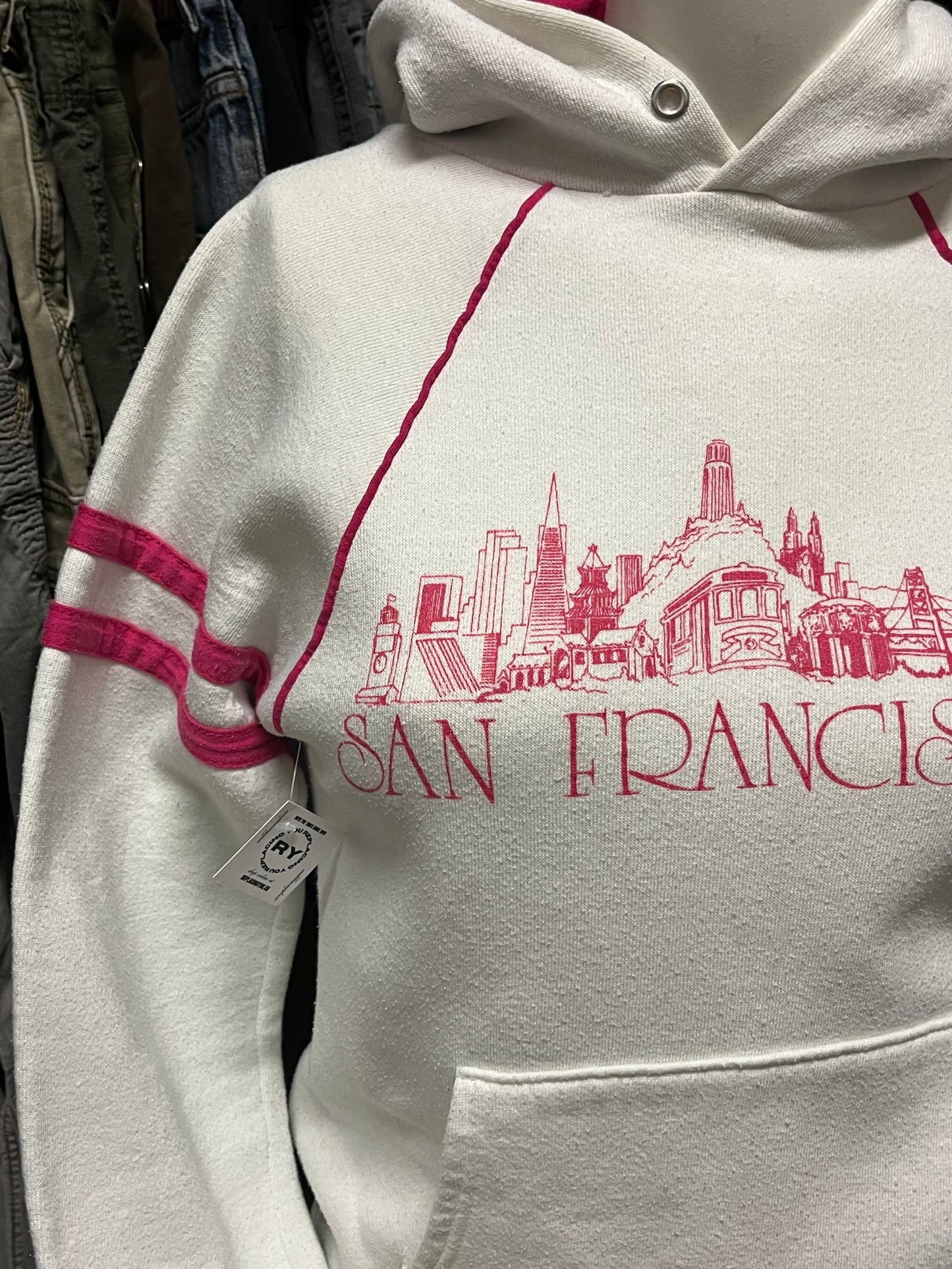 S - San Fransisco 90s Pink Graphic Hoodie