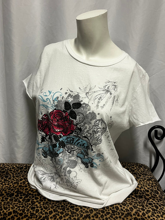 XL - Jake's Y2K Rhinestone Rose Graphic Tee