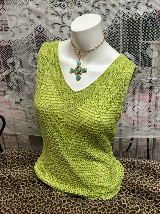 M/L - Green Crotchet Blouse