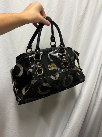 Purse - Coach Madison Graphic Op Art Sabrina Black Monogram Bag