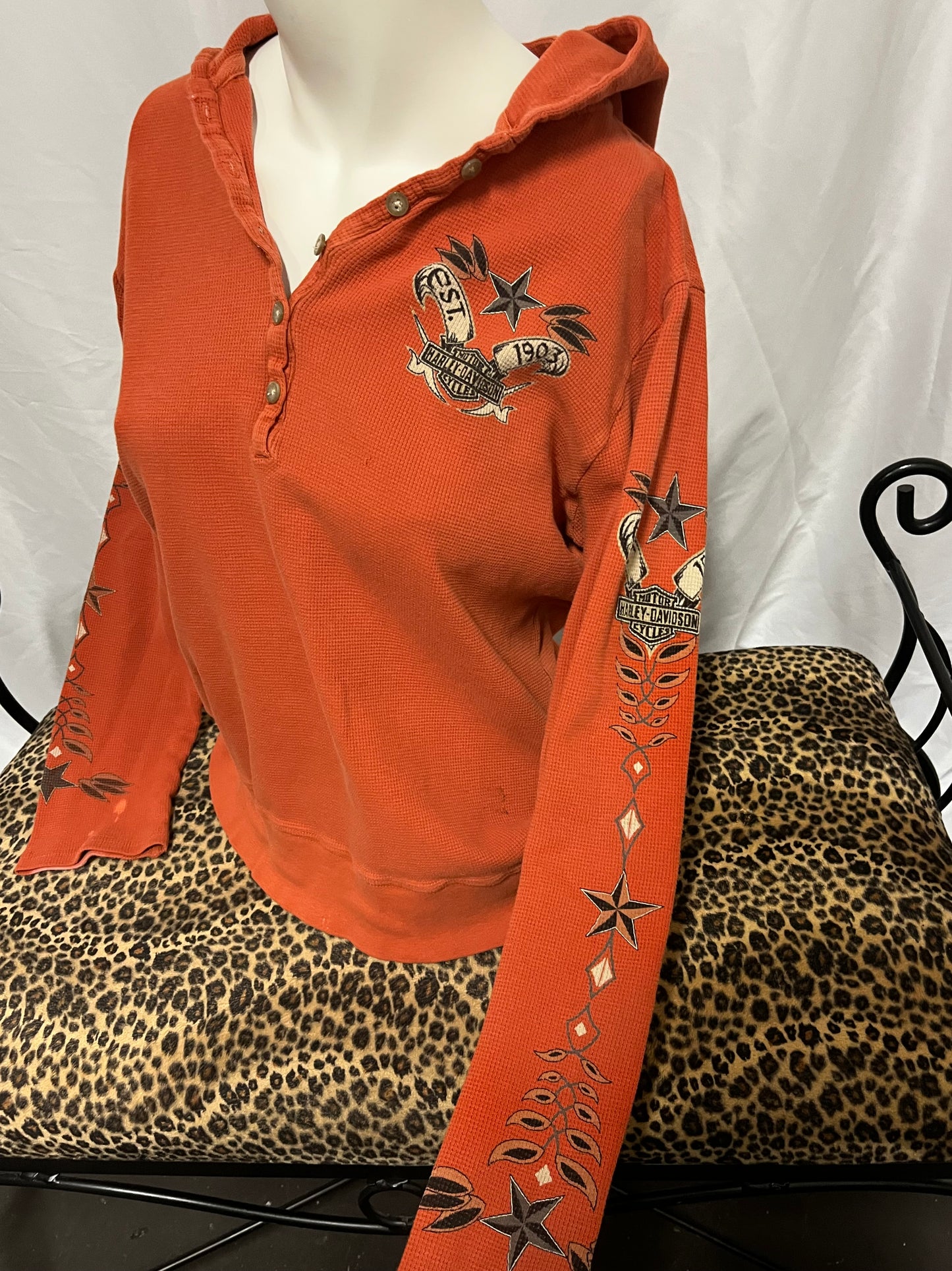 XL - Harley Davidson Graphic Thermal Hoodie