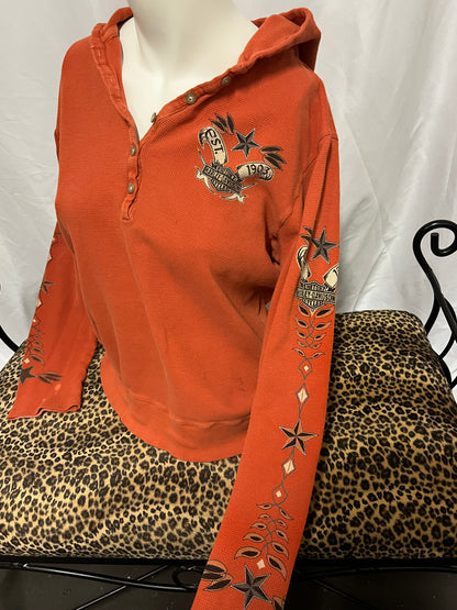 XL - Harley Davidson Graphic Thermal Hoodie