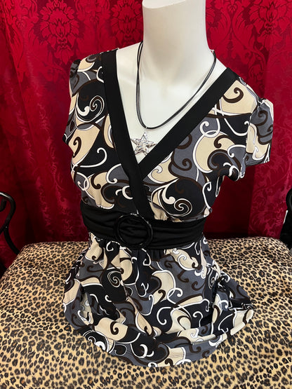 M - Kismet 2000s Funky Belted Top