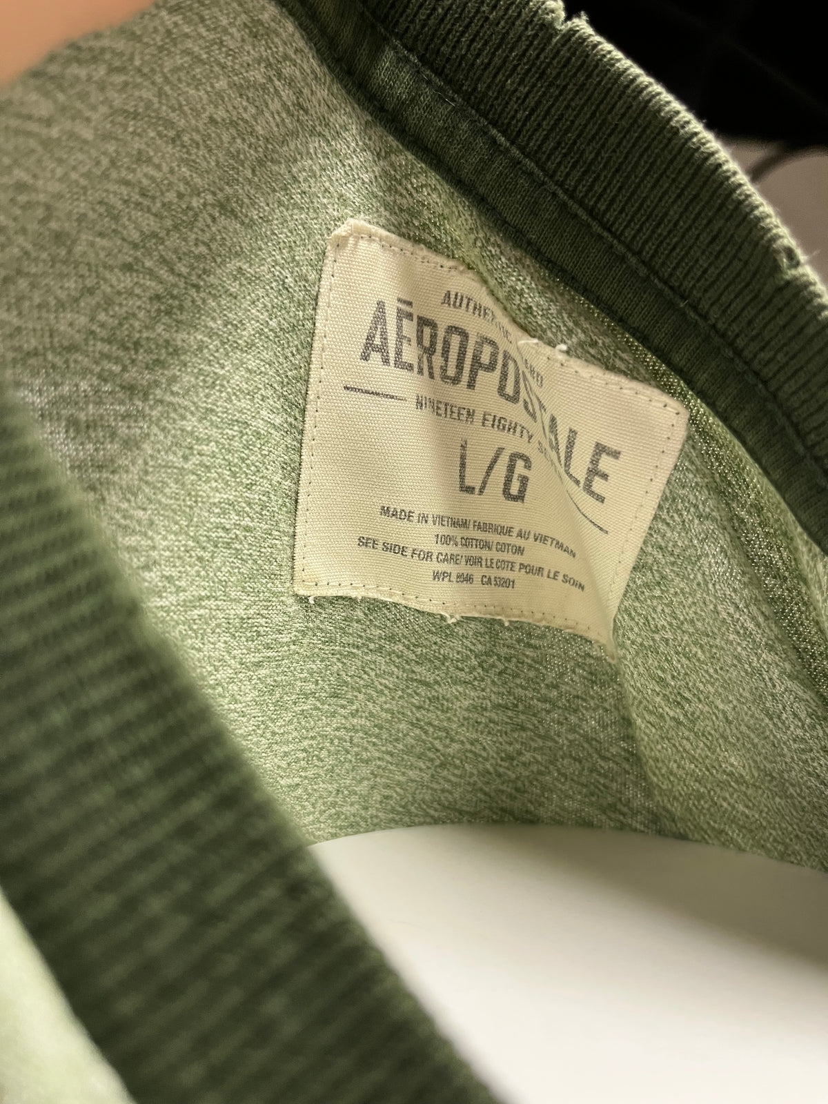 L - Aeropostale Y2K Green Gothic Ringer Tee