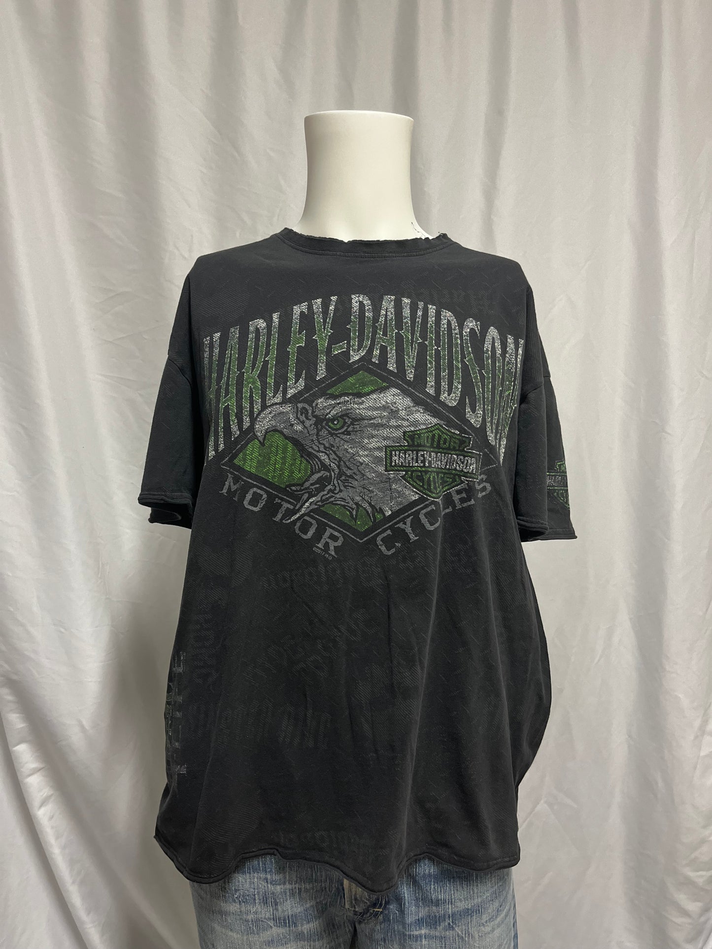 XXL - Harley Davidson Cape Town Green + Black Graphic Tee