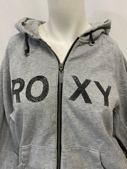 M - Roxy Y2K Spellout Grey Zip Hoodie