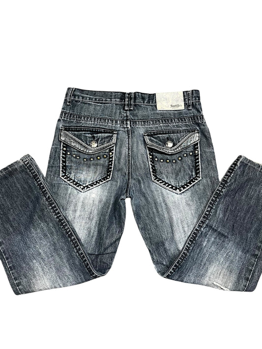 34"- South Pole Stud Detail 2000s Jeans
