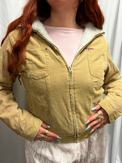 M - Three Clothing Y2K Corduroy Sherpa Lined Zip Jacket