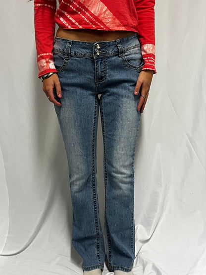 30" - Roz & Ali Y2K Diamond Detail Bootcut Jeans