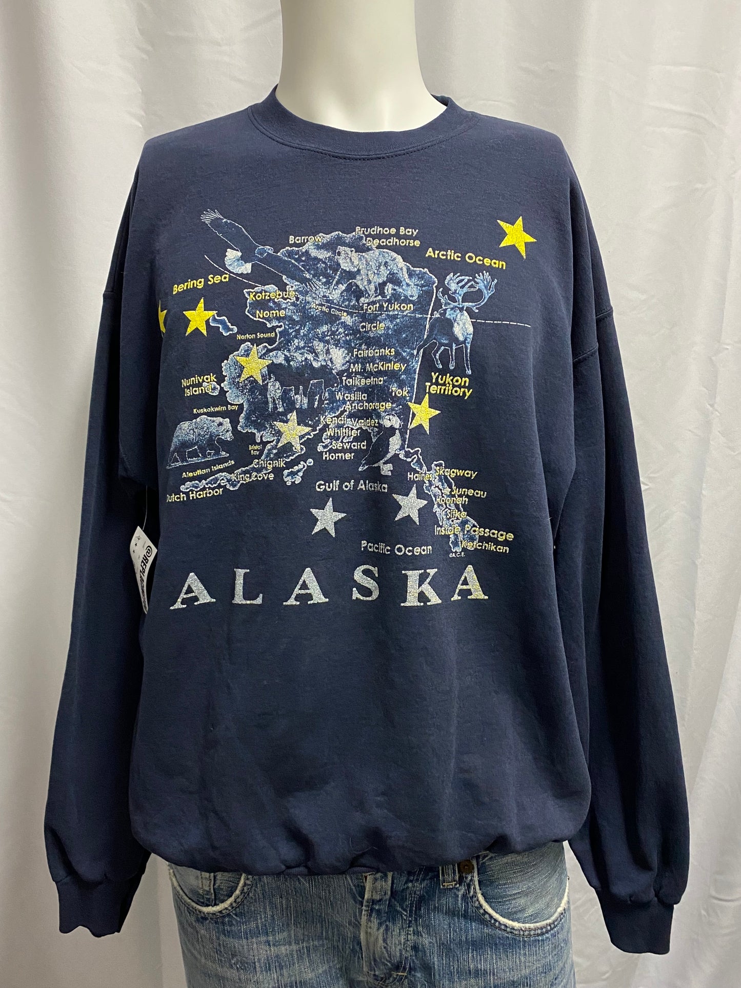 L - Alaska Hanes Crewneck Sweatshirt