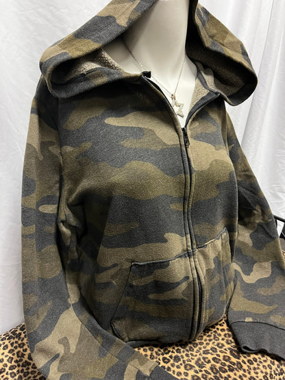 L - Victoria's Secret Pink Camouflage Zip Hoodie