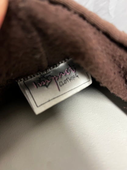 M - University of Saskatchewan Y2K Brown + Pink Hoodie