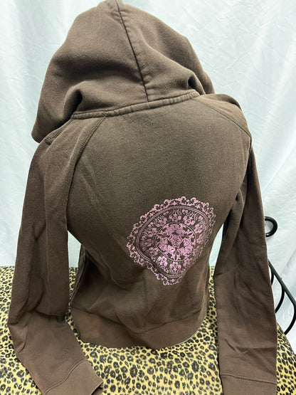 Youth L - Brody Y2K Brown + Pink Zip Hoodie