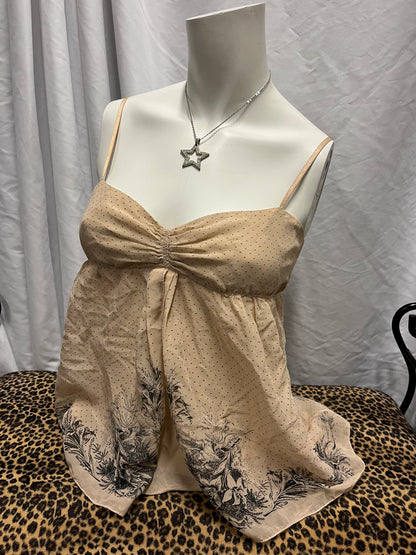 XS - Max Studio Polka Dot Silk Cotton Cami Top