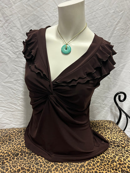 S - Dressbarn 2000s Ruffle Trim Blouse