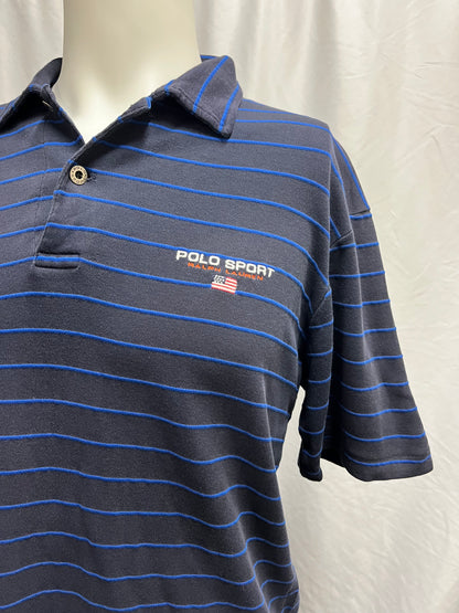 M - Polo Sport 90s Striped Cotton Polo Tee