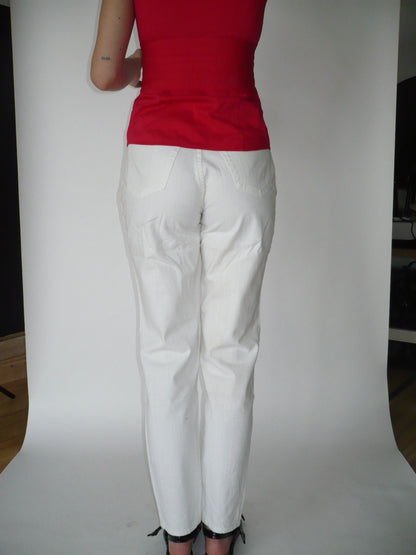 31" - Versace 90s Deadstock White Pants