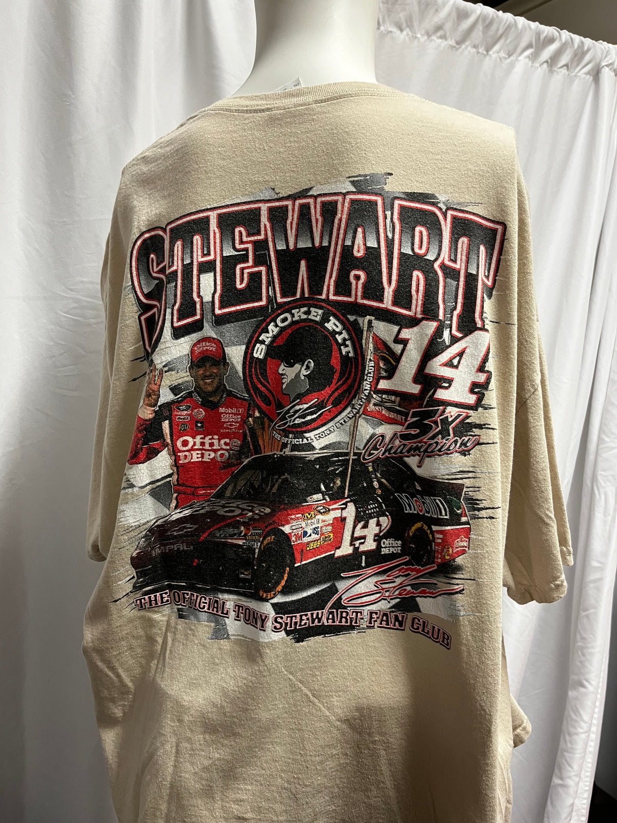 2XL - Tony Stewart Tan Double Sided Graphic Tee
