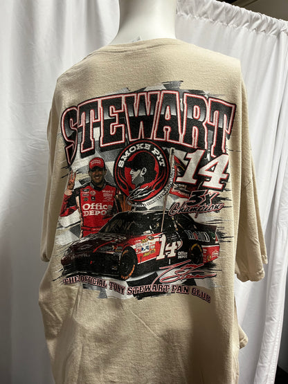 2XL - Tony Stewart Tan Double Sided Graphic Tee