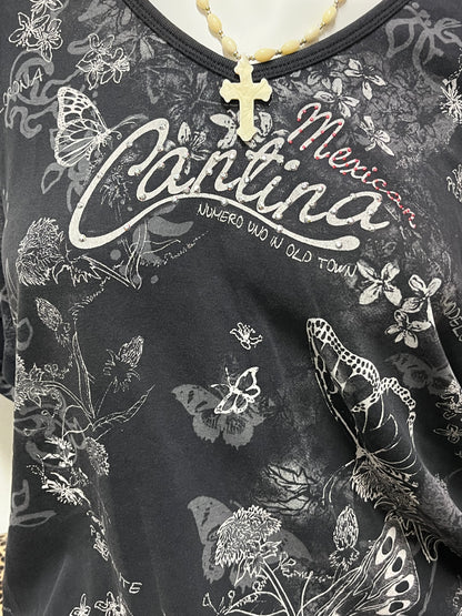 XXL - Cantina Rhinestone Graphic Top