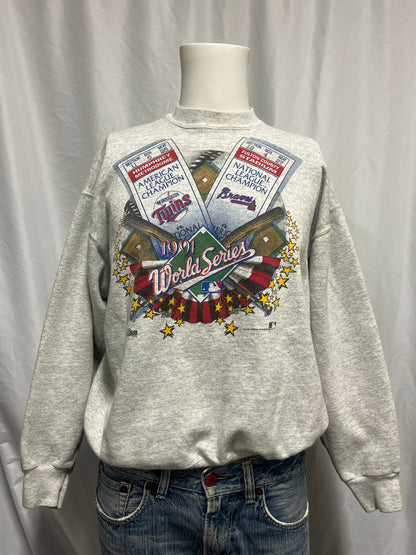L/XL - MLB 1991 Twins x Braves World Series Salem Sweatshirt