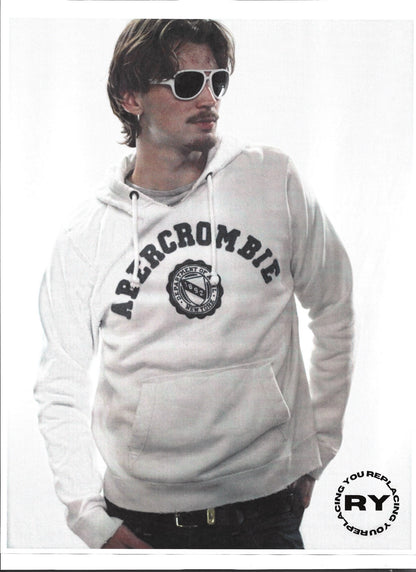 XXL - Abercrombie & Fitch White Applique Lettering Hoodie