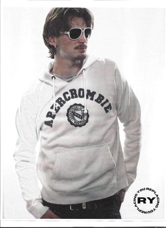XXL - Abercrombie & Fitch White Applique Lettering Hoodie