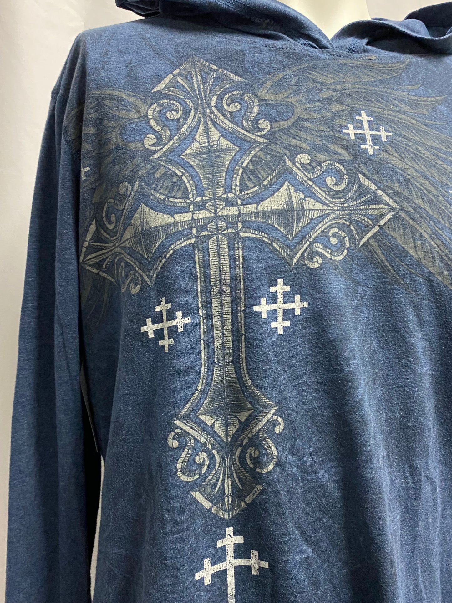 L - No Boundaries Gothic Graphic Lightweight Hoodie