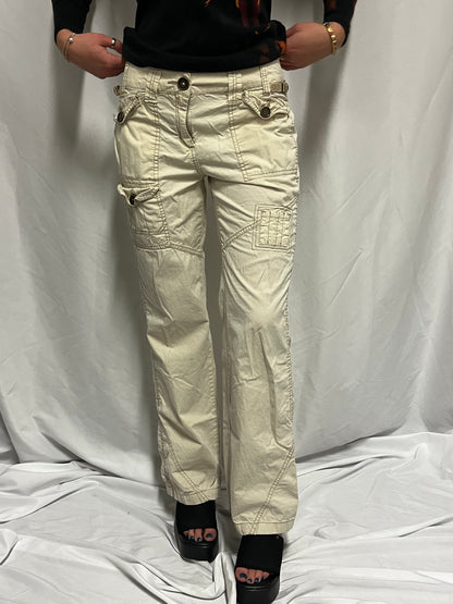 27" - Faded Glory 2000s Ivory Cargo Flares