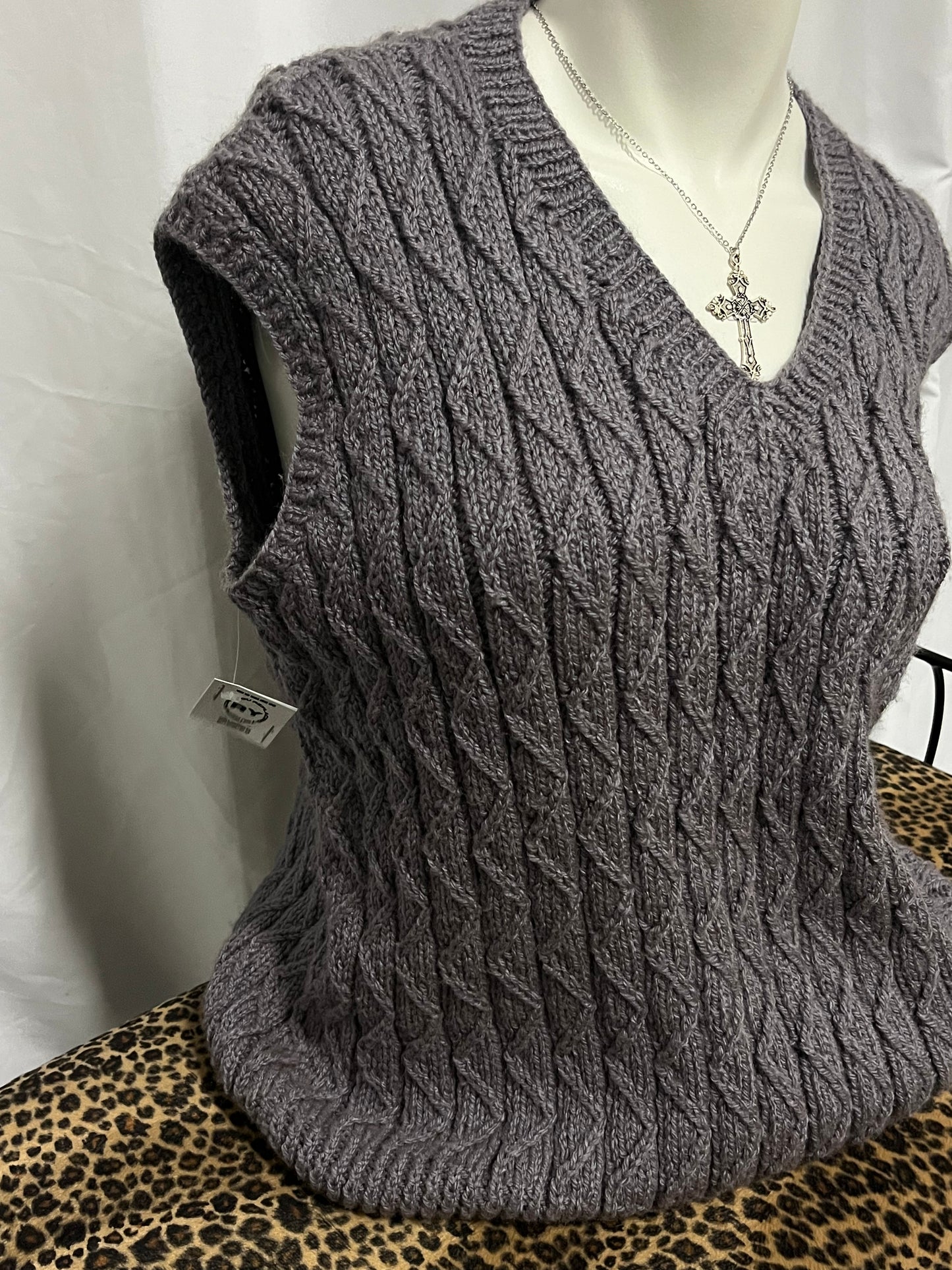 L - Mauve Knit Vintage Sweater Vest