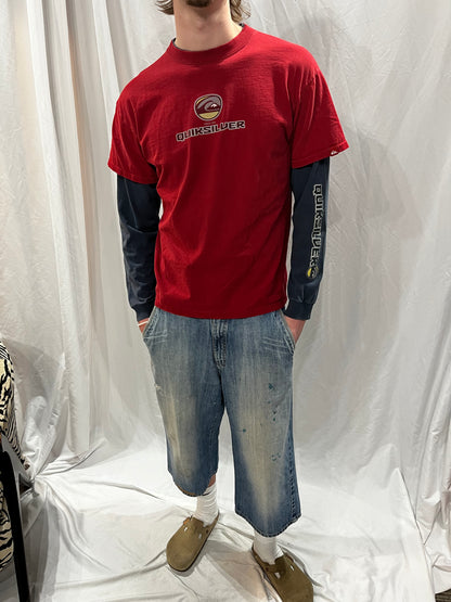 L - Quiksilver Y2K Graphic Double Layered Long Sleeve Tee