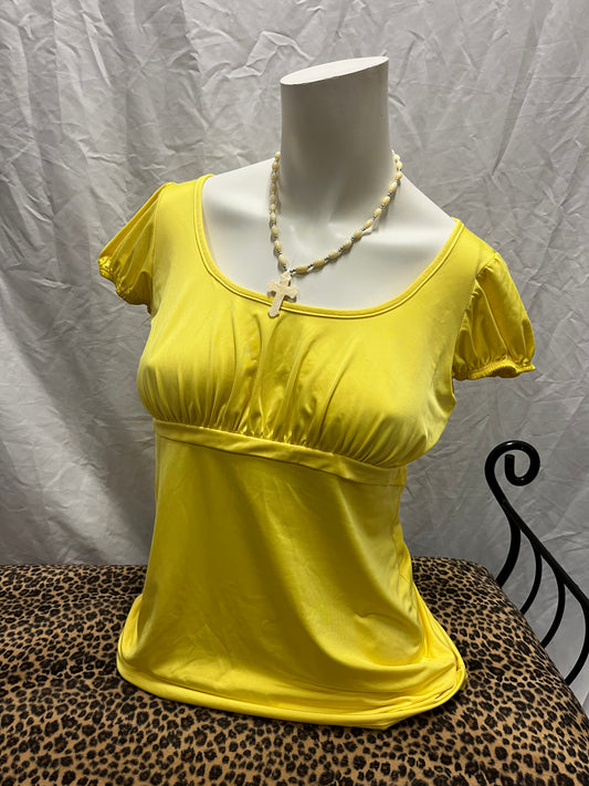 M - VinRouge Y2K Yellow Puff Sleeve Blouse