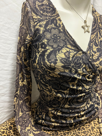 S - Sweet Pea 2000s Patterned Mesh Top